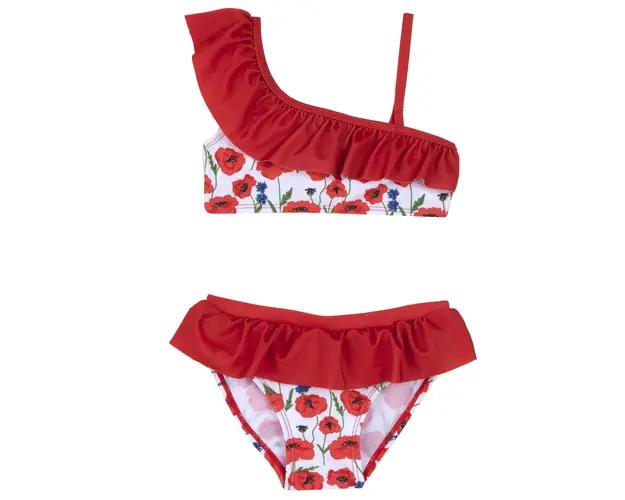 Costum baie copii Chicco, 2 bucati, alb cu rosu, 07146-62MC