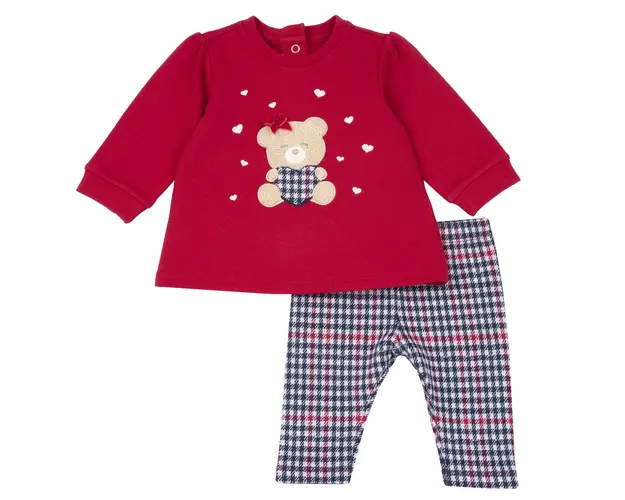 Costum bluza si colanti copii Chicco, rosu, 75926-67MFCO
