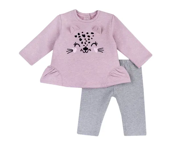 Costum bluza si colanti copii Chicco, roz prafuit, 75969-67MFCO