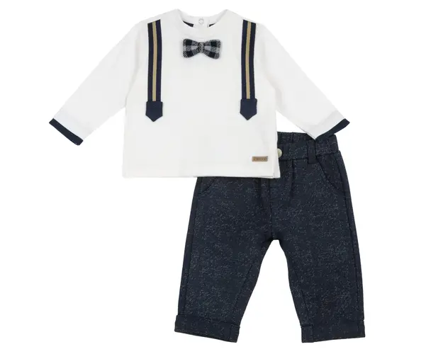 Costum copii Chicco, bluza si pantaloni, albastru inchis, 75727-65MFCO