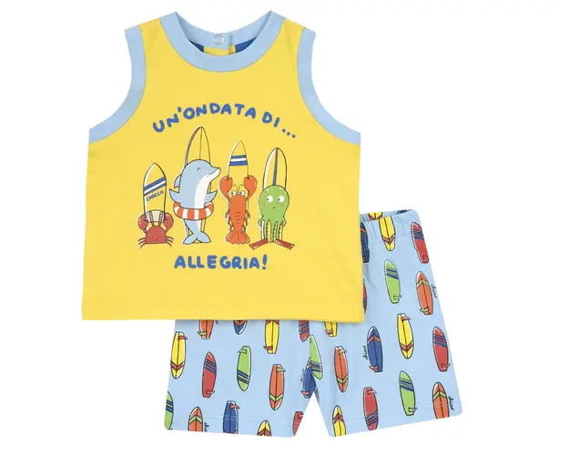 Costum copii Chicco maieu si pantaloni, galben deschis, 75893-66MFCO