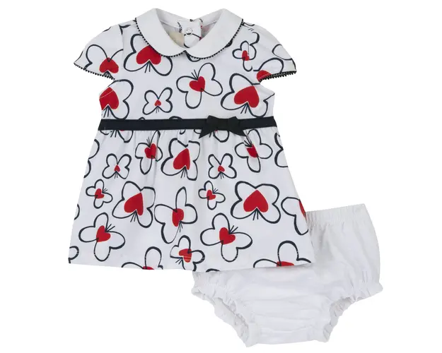 Costum copii Chicco, rochie si chilotei, Rosu, 75588-64MFCO