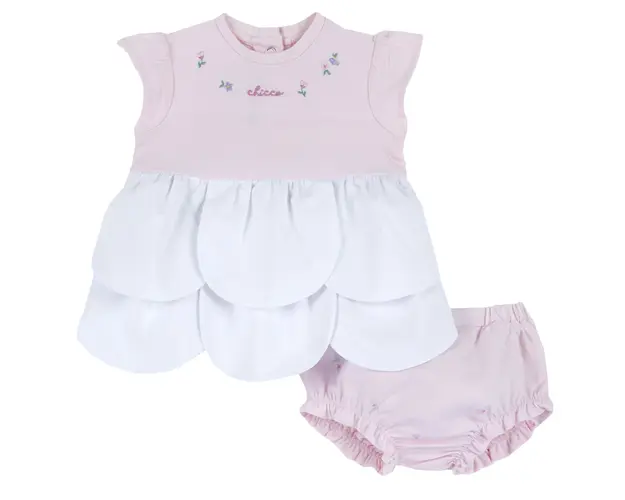 Costum copii Chicco, rochie si chilotei, roz, 75619-64MFCI