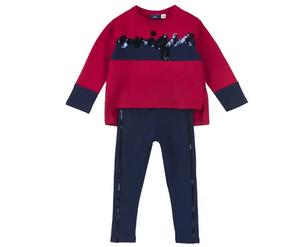 Costum copii Chicco, tricou si colanti, Albastru Inchis, 00723-63MC