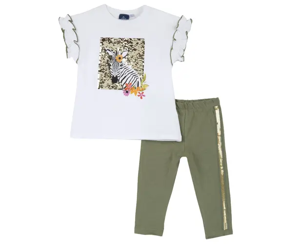 Costum copii Chicco, tricou si colanti, Verde, 78838-64MC