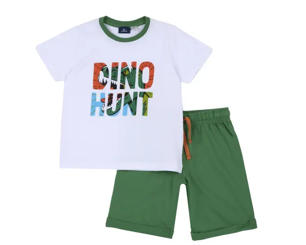 Costum copii Chicco, tricou si pantaloni, Alb, 73766-64MC