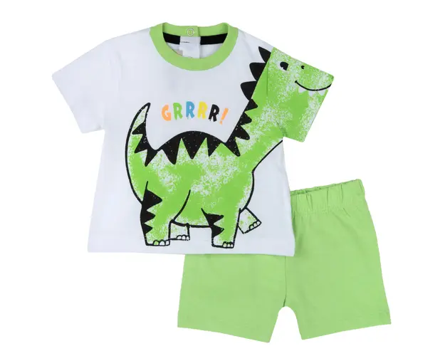 Costum copii Chicco, tricou si pantaloni, Alb, 75595-64MFCO