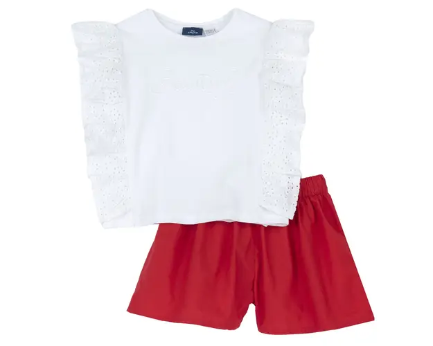 Costum copii Chicco tricou si pantaloni, rosu, 75767-66MC