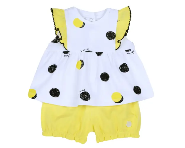 Costumas bebe Chicco tricou si pantaloni, galben, 07172
