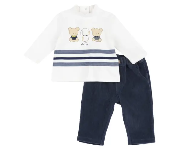 Costumas copii Chicco, bluza si pantaloni, albastru, 75965-67MFCO