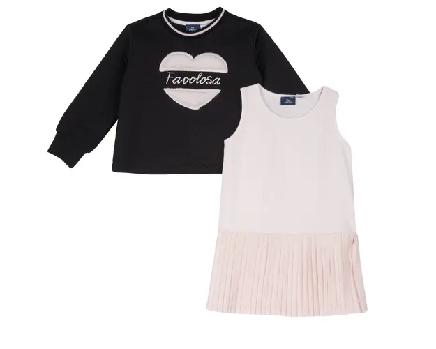 Costumas copii Chicco, rochie si bluza, Negru, 78863-65CLT