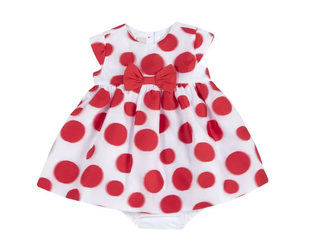 Costumas rochita si chilotei copii Chicco, alb cu rosu, 03827