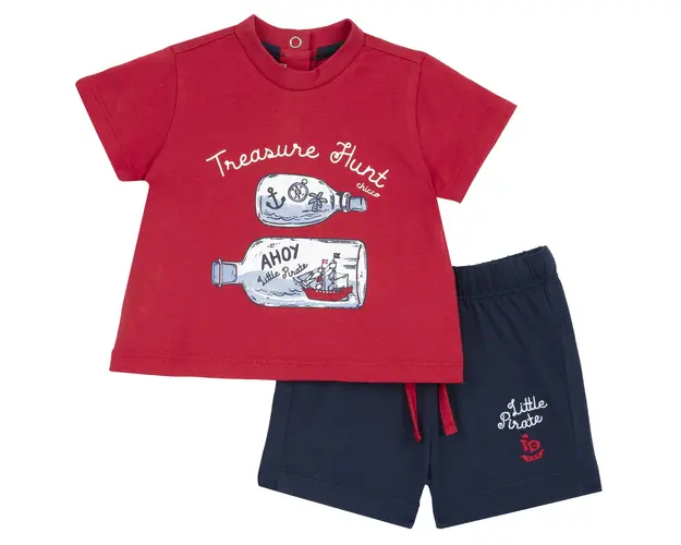 Costumas tricou si pantaloni Chicco, Albastru Inchis, 75778-66MFCO