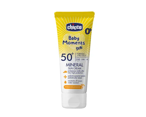 Crema protectie solara cu minerale Chicco Baby Moments SPF 50+, 75ml, 0luni+