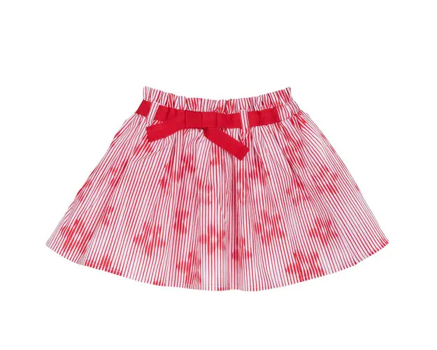 Fusta copii Chicco, poplin, alb cu rosu, 34514