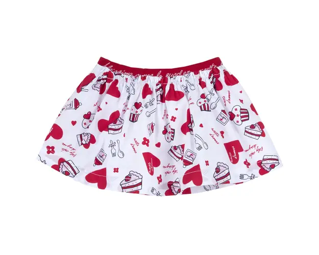 Fusta fetite Chicco, alb cu rosu, 43841