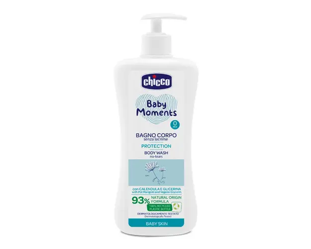 Gel de dus fara lacrimi Chicco Baby Moments Protection, 750ml, 0 luni+