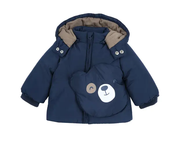 Jacheta copii Chicco matlasata cu gluga, albastru, 87766-65MFCO