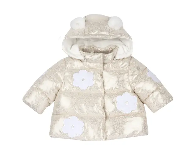 Jacheta copii Chicco matlasata cu gluga, bej cu model, 87774-65MFCO