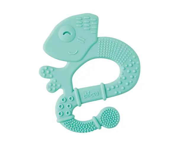 Jucarie copii Chicco pentru dentitie din silicon, Cameleon vernil, 2luni+