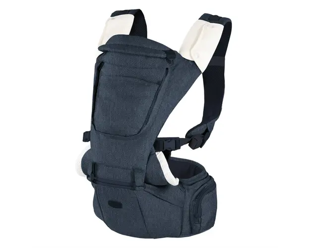 Marsupiu ergonomic multifunctional Chicco Hip Seat cu suport pentru sold, Denim (albastru), 0luni+