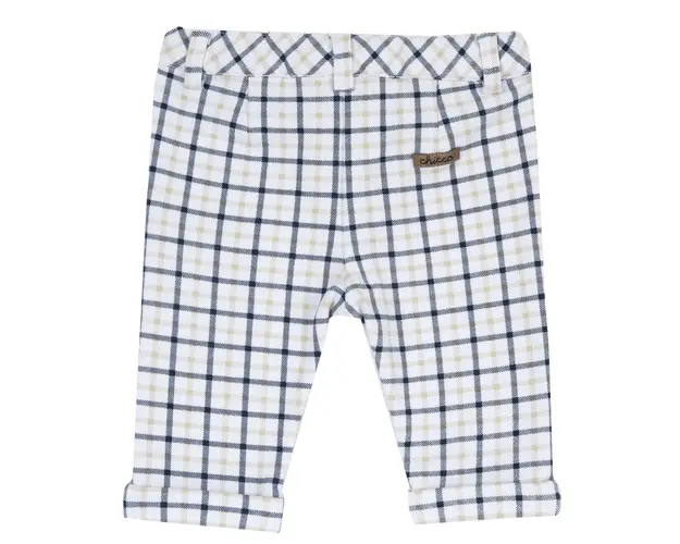 Pantaloni copii Chicco, Alb Cu Bleumarin, 24224-66MFCO