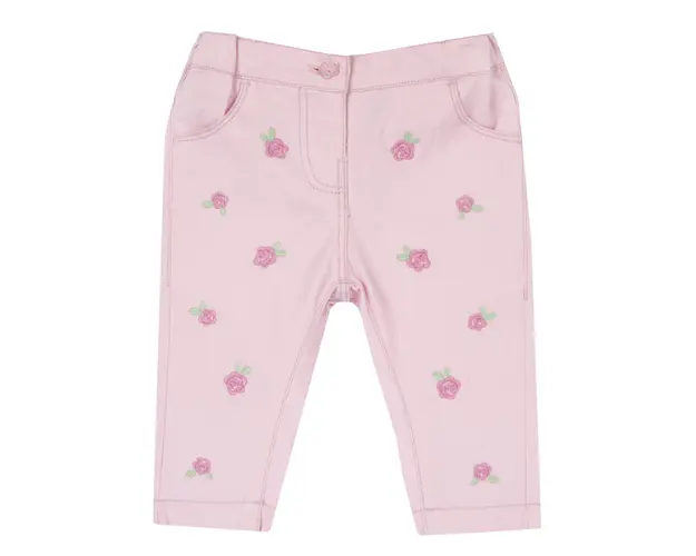 Pantaloni copii Chicco broderie, Roz, 08974-66MFCO