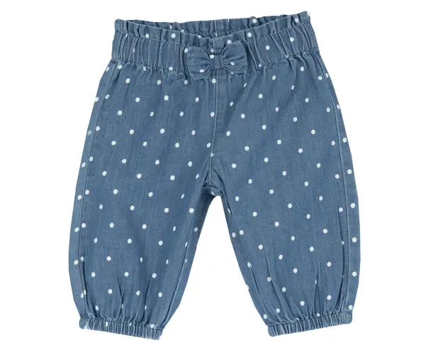 Pantaloni copii Chicco bufanti din denim, Bleu, 55995-66MFCO
