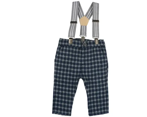 Pantaloni copii Chicco cu bretele, albastru inchis, 08753-63MFCO