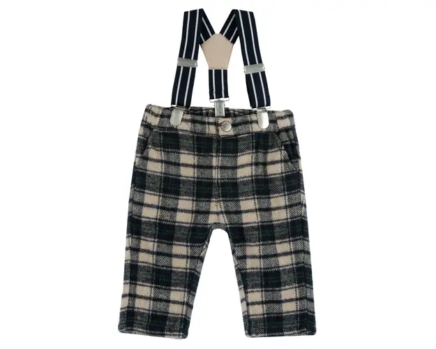 Pantaloni copii Chicco cu bretele, albastru inchis, 07900-67MFCO