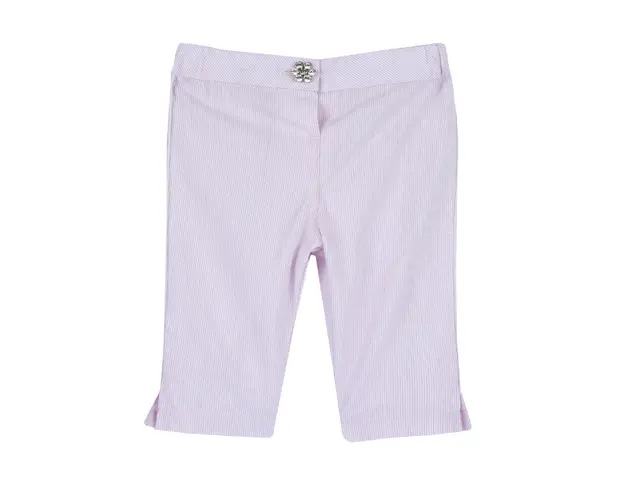 Pantaloni copii Chicco din poplin, alb cu roz, 08824-64MFCO