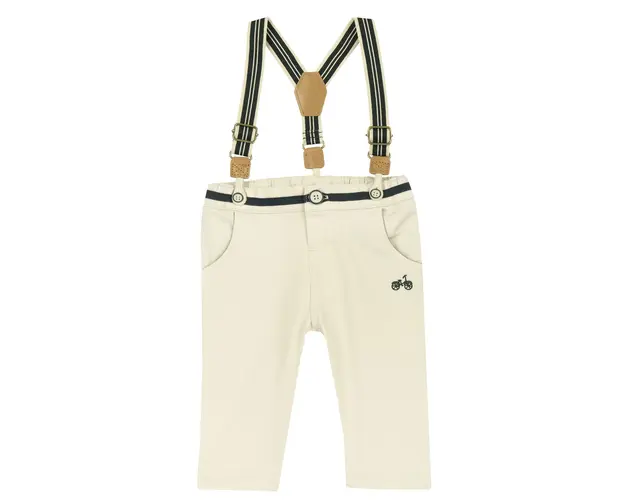 Pantaloni copii Chicco din satin, Bej Cu Model, 24223-66MFCO