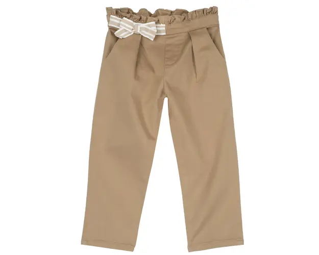 Pantaloni copii Chicco din satin, maro cu albastru, 08995-66MC