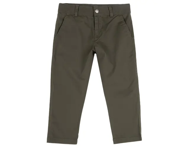 Pantaloni copii Chicco twill, maro kaki, 08643