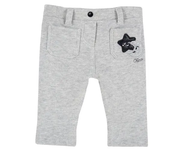 Pantalon lung copii Chicco, gri cu aplicatii, 08323