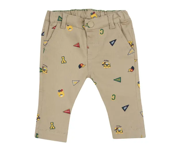Pantaloni lungi copii Chicco, Bej cu model, 08891-65MFCO