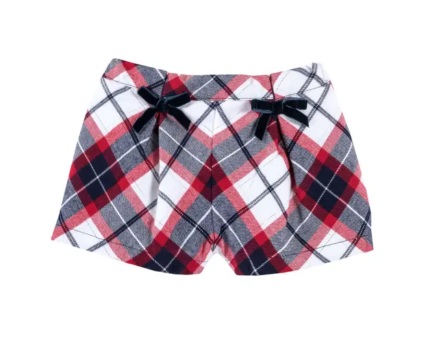 Pantaloni copii scurti Chicco, alb cu rosu, 52814