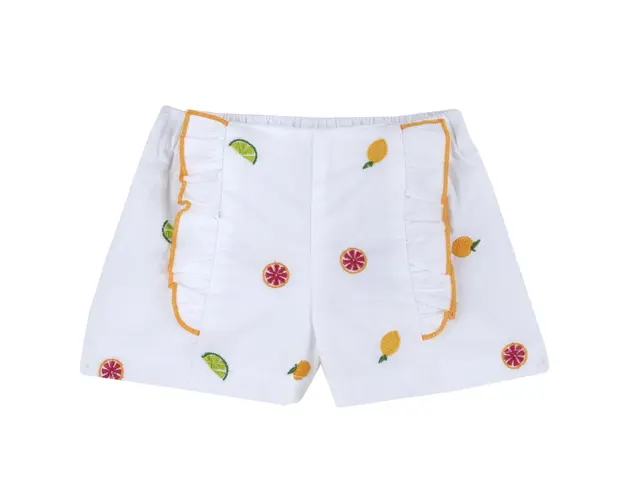 Pantaloni scurti copii Chicco, alb cu model, 00517
