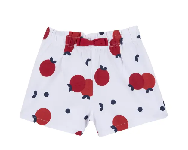 Pantaloni scurti copii Chicco din jerse, alb cu rosu, 00588-64MFCO