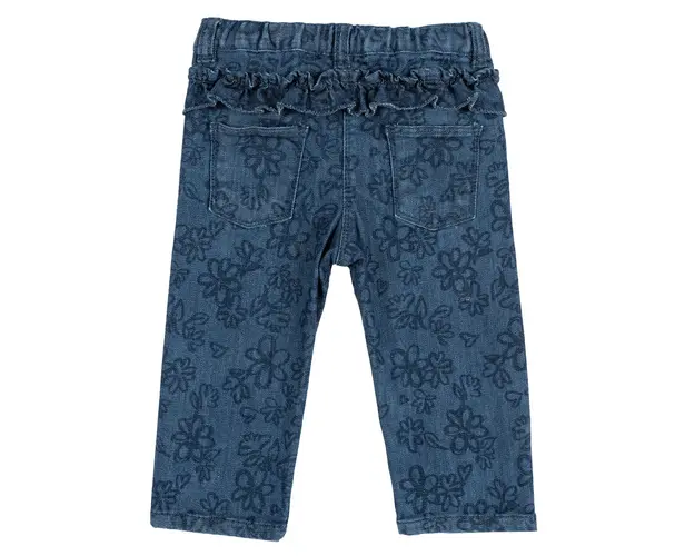Pantalon lung copii Chicco, denim elastic, bleumarin cu model, 24971