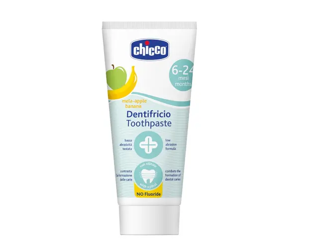 Pasta de dinti Chicco fara fluor cu aroma de mar si banana, 50ml, 6-24luni