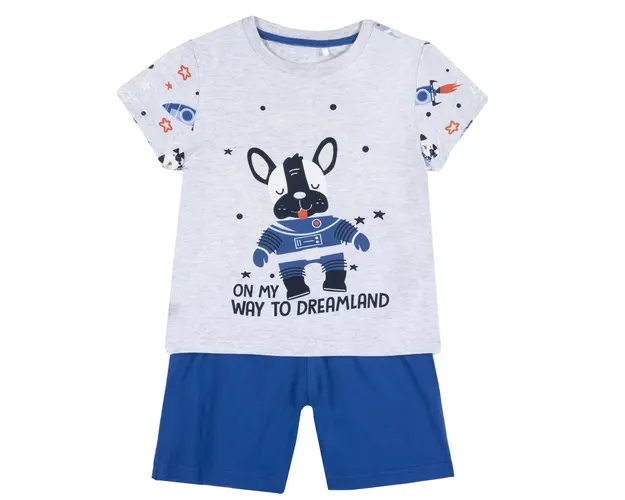 Pijama copii Chicco, alb cu albastru, 35393