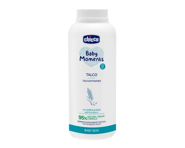Pudra de talc Chicco Baby Moments, 150g, 0luni+