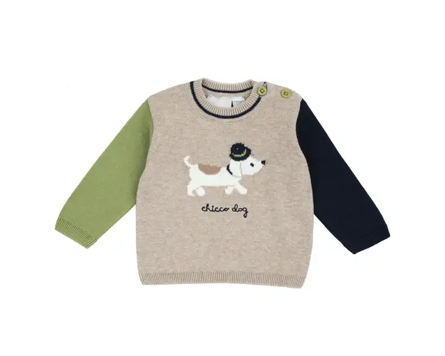 Pulover copii Chicco, bej cu model, 69850-67MFCO