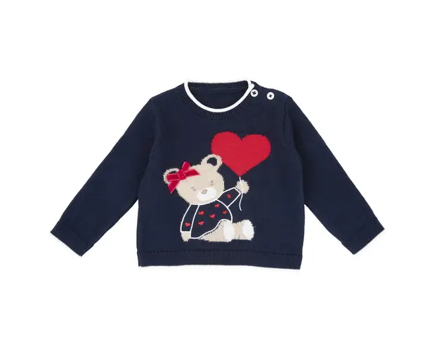 Pulover copii Chicco din bumbac, albastru inchis, 69829-67MFCO