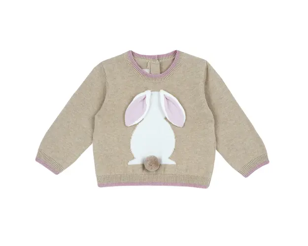 Pulover copii Chicco tricotat, bej cu model, 69703-65MFCO