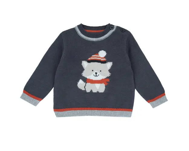 Pulover copii Chicco tricotat, gri inchis, 69802-67MFCO