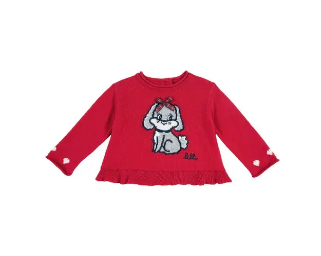 Pulover copii Chicco, tricotat, imprimeu catelus, 69384