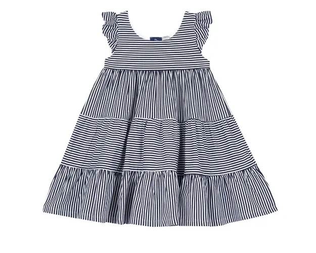 Rochie copii Chicco, alb cu bleumarin, 05798-66MC