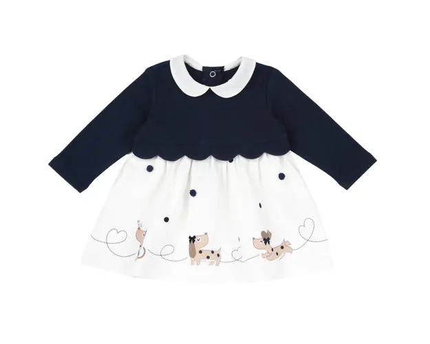 Rochie copii Chicco, alb cu bleumarin, 07384-67MFCO